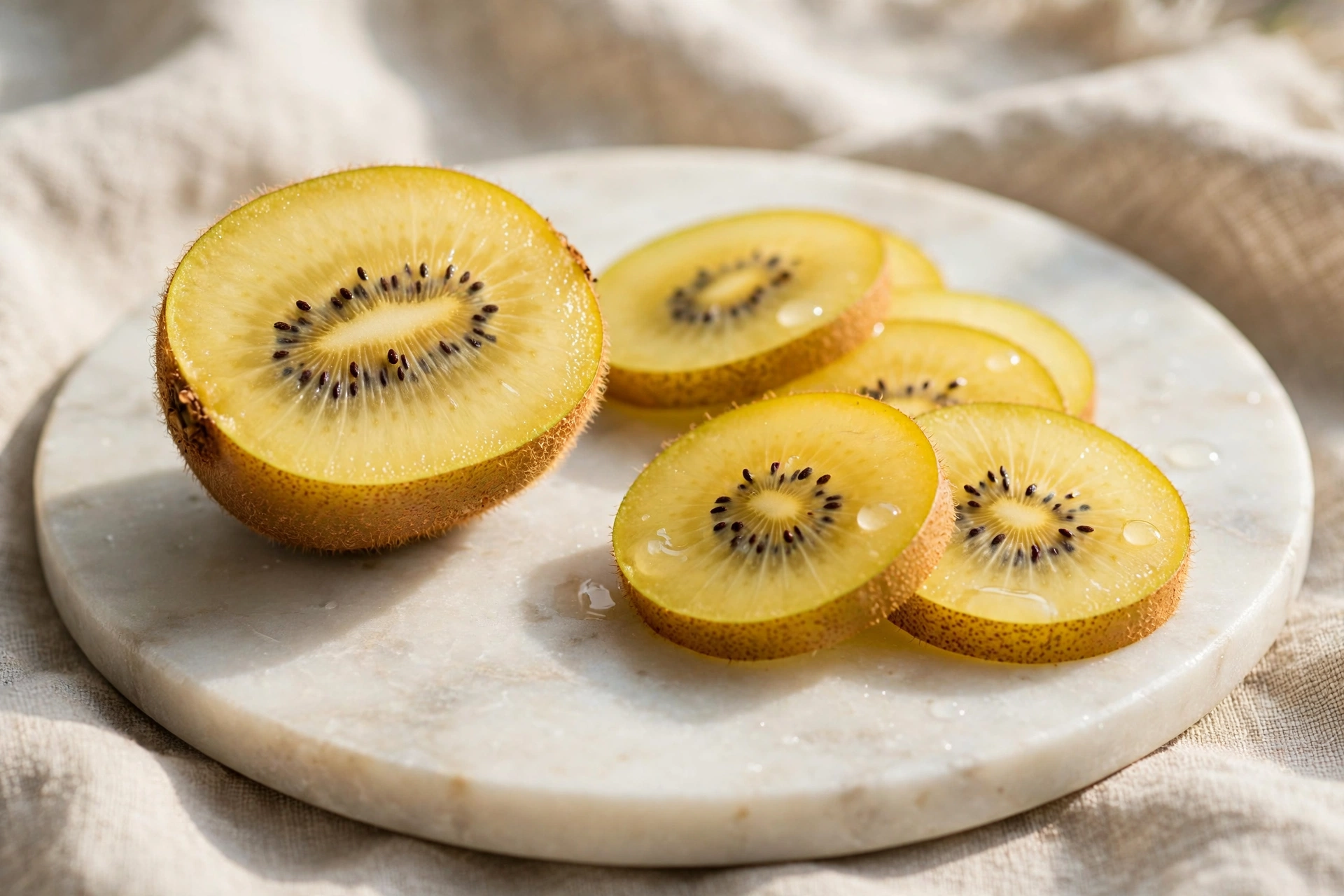 กีวีสีทอง (Golden Kiwi) — 10 อันดับอาหารธรรมชาติที่มีปริมาณวิตามินซีสูงสุดต่อ 100 กรัม