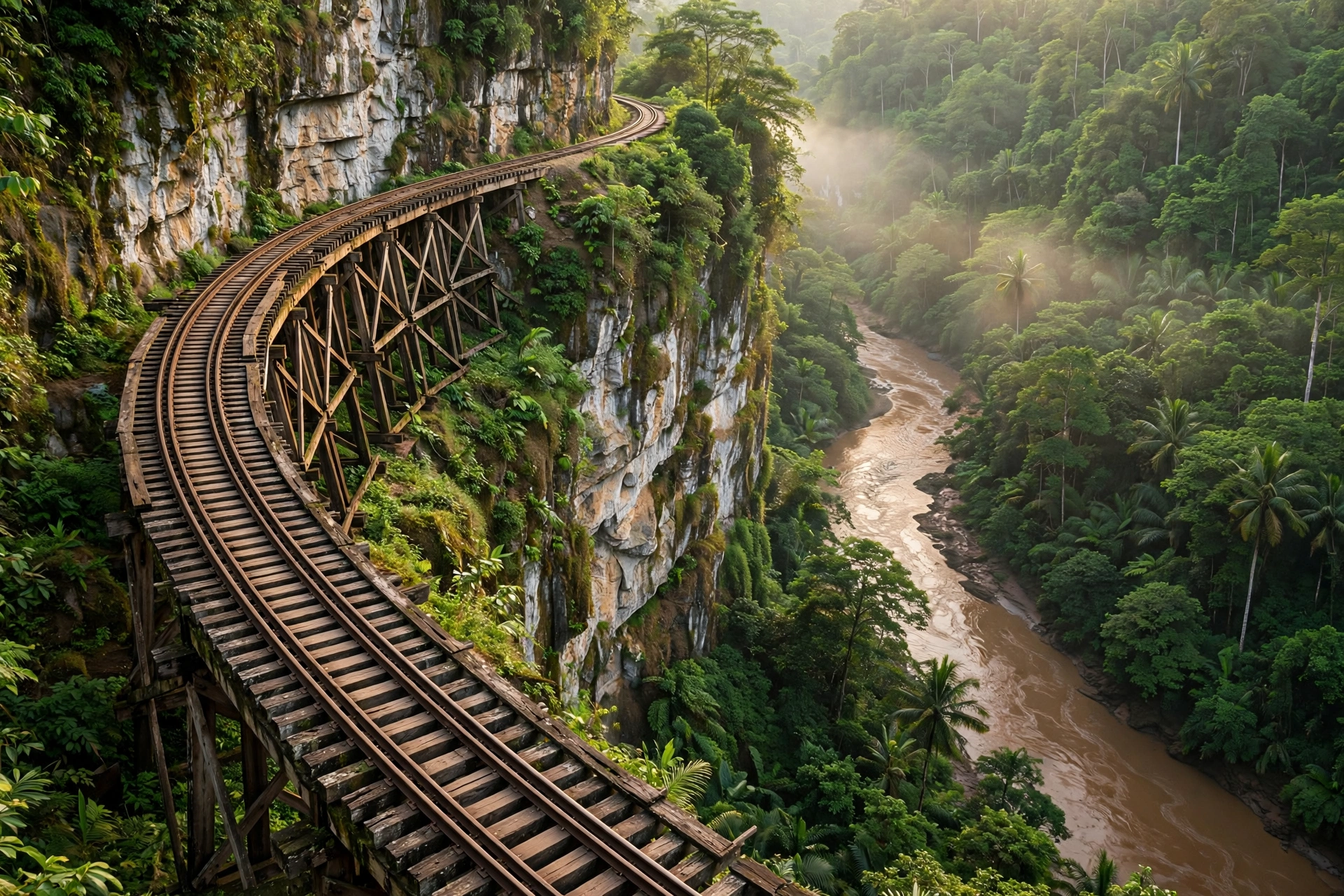 ทางรถไฟสายมรณะ ถ้ำกระแซ – น้ำตกไทรโยคน้อย (จ.กาญจนบุรี) — 10 เส้นทางรถไฟท่องเที่ยวสายประวัติศาสตร์และธรรมชาติยอดนิยมในไทย เปิดหวูดสัมผัสเสน่ห์การเดินทางสโลว์ไลฟ์