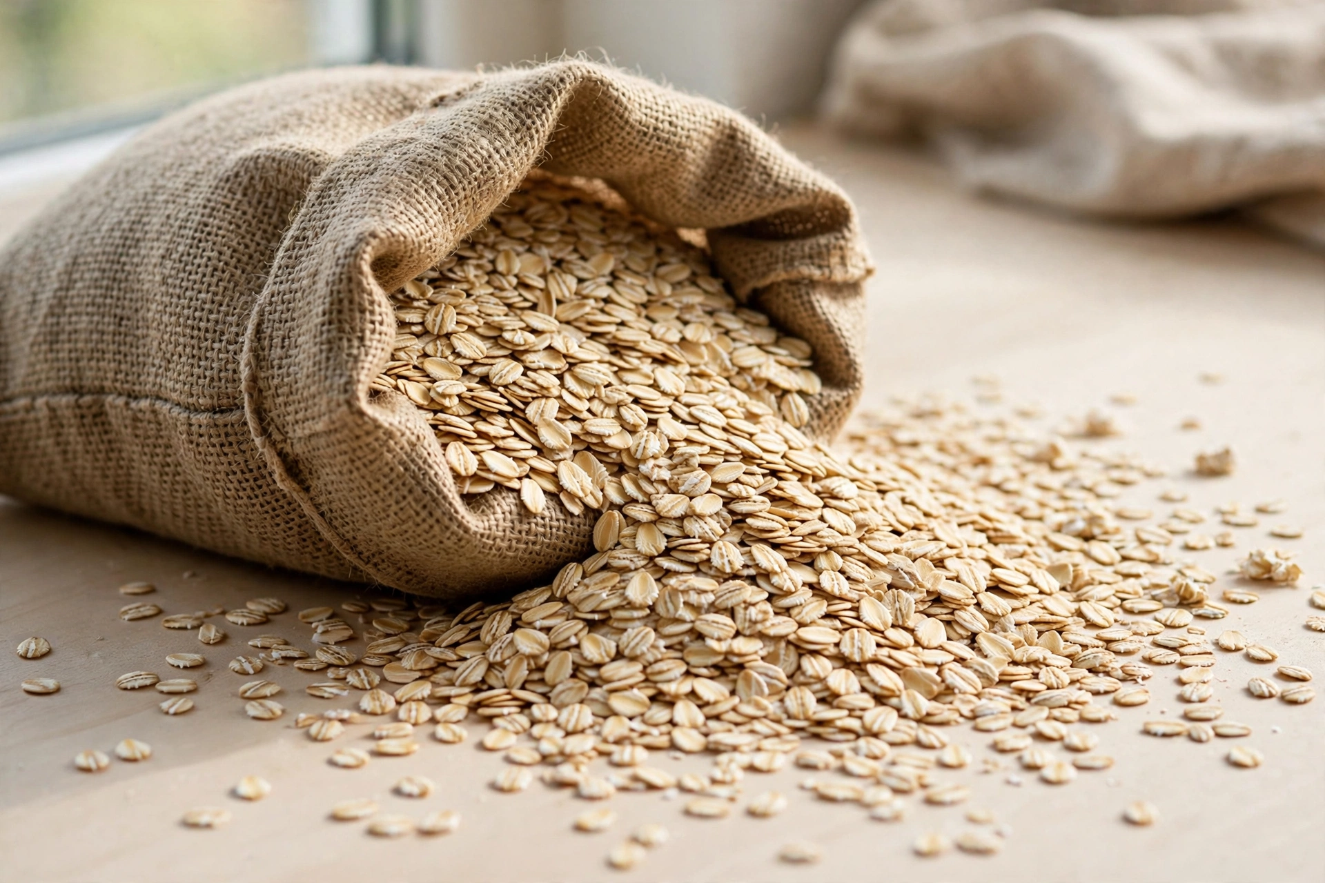 ข้าวโอ๊ตเต็มเมล็ด (Whole Dry Oats) — 10 อันดับอาหารธรรมชาติที่มีปริมาณใยอาหาร (ไฟเบอร์) สูงที่สุดต่อ 100 กรัม