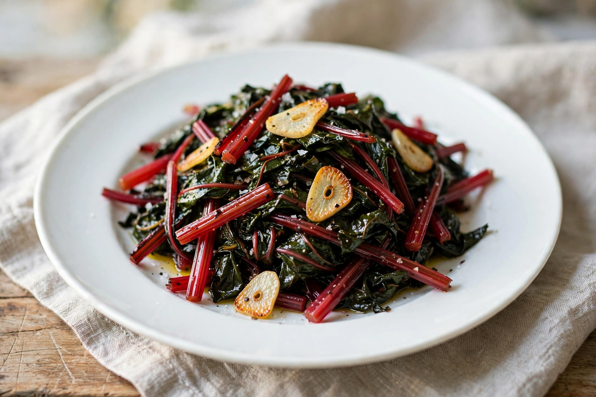 ใบและยอดบีตรูตปรุงสุก (Cooked Beet Greens) — 10 อันดับอาหารธรรมชาติที่มีปริมาณโพแทสเซียมสูงที่สุดต่อ 100 กรัม