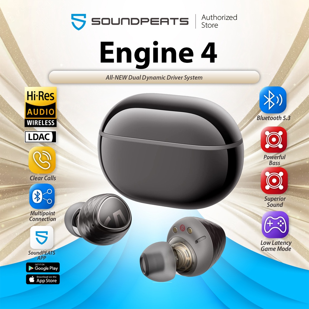 SoundPEATS Engine4 — 10 อันดับหูฟังไร้สาย True Wireless ที่แบตเตอรี่ต่อรอบอึดที่สุดในไทย ปี 2026