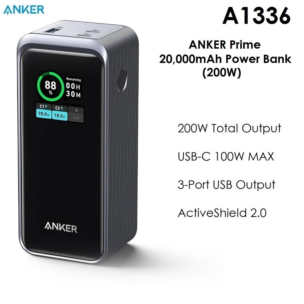 Anker Prime 20,000mAh Power Bank 200W — 10 อันดับแบตเตอรี่สำรองพกพา (Power Bank) ความเร็วการจ่ายไฟสูงสุดที่วางจำหน่ายในไทย ปี 2026