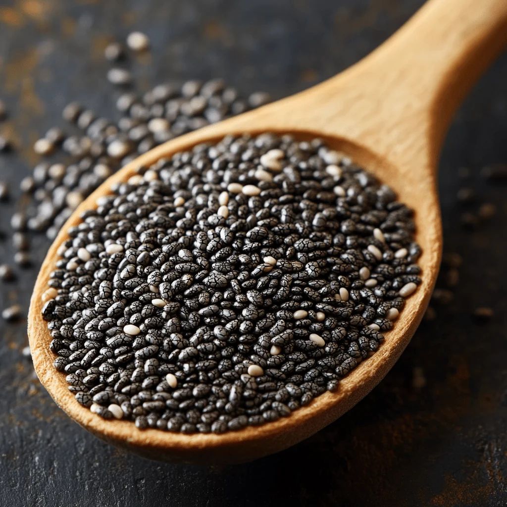 เมล็ดเจีย (Chia Seeds) — 10 อันดับอาหารธรรมชาติที่มีแมกนีเซียมสูงที่สุดต่อ 100 กรัม เสริมการนอนหลับลึกและผ่อนคลายกล้ามเนื้อ