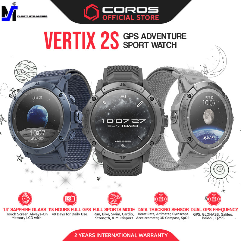 COROS VERTIX 2S — 10 อันดับสมาร์ตวอทช์สายลุยและเอาต์ดอร์ แบตเตอรี่โหมด GPS อึดที่สุดในไทย ปี 2026